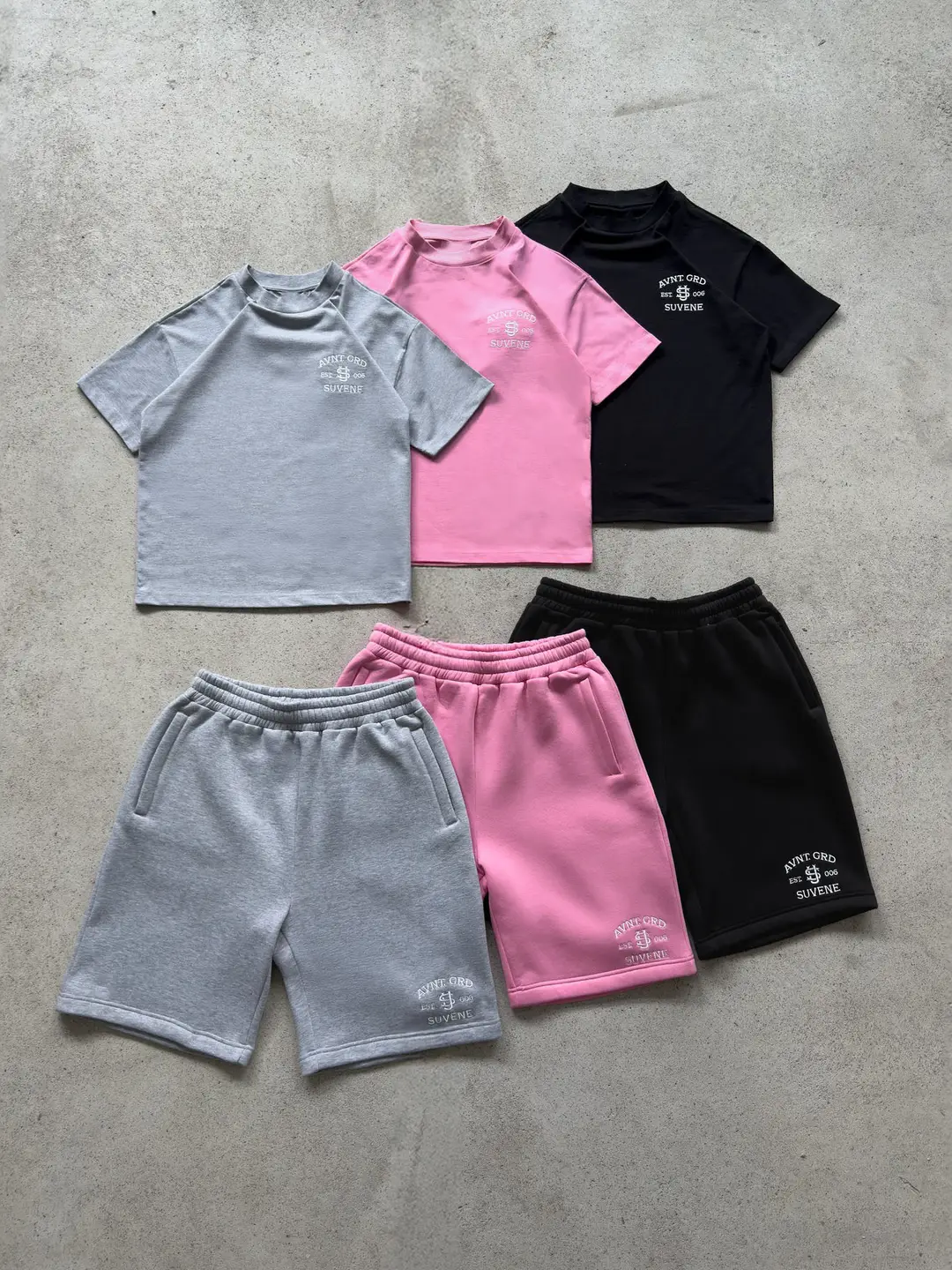 European and American Cross-border Ins Fashion Brand Letter Embroidered Loose Short-sleeved Top Street Hip-hop Men's and Women's T-shirt Shorts suit