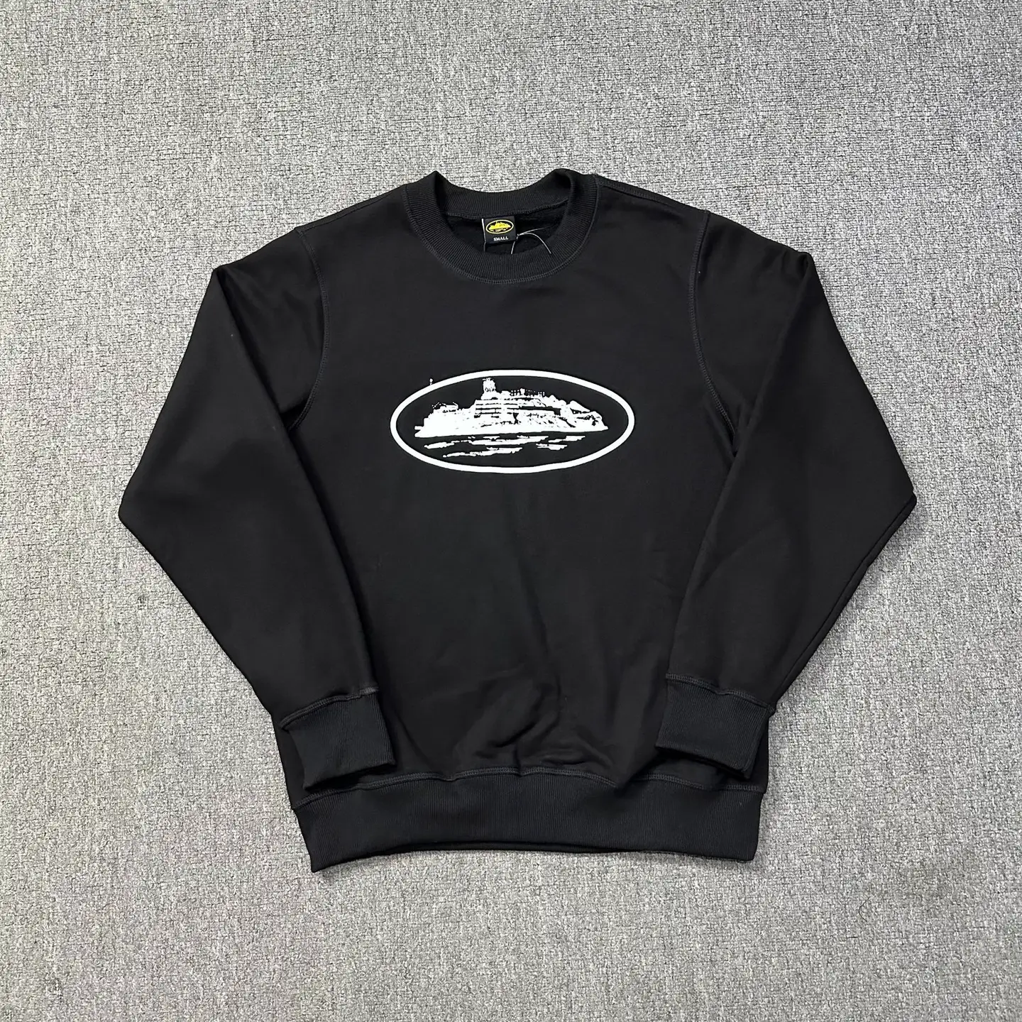 Cross-border foreign trade Corteiz classic series ship printing logo thin velvet terry round neck sweater men's and women's leisure