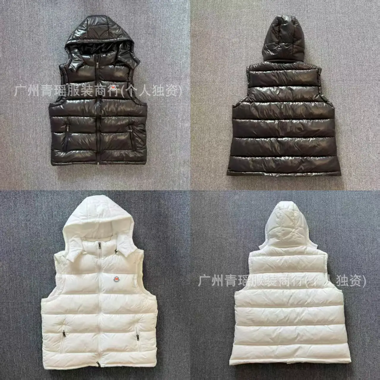 Cross-Border m Mengjia Ma Black Classic Hooded Vest Cotton Jacket Winter Comfortable Warm Cold-Proof Hooded Coat