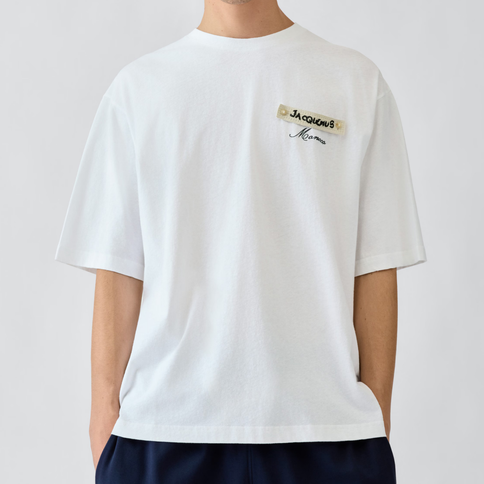 Jac 26Th Summer New Model Unisex Mid-Sleeve T-Shirt with Logo Embroidery on the Chest, Casual Lazy Style Top