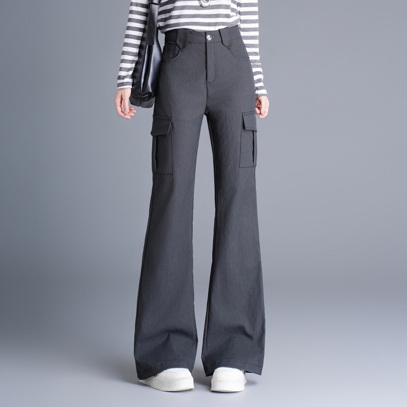 Trendy High-Waisted Workwear Flared Pants for Women, Brand New Spring Fashion, Casual, Height-Enhancing, Slimming, Plus-Size Flared Long Pants