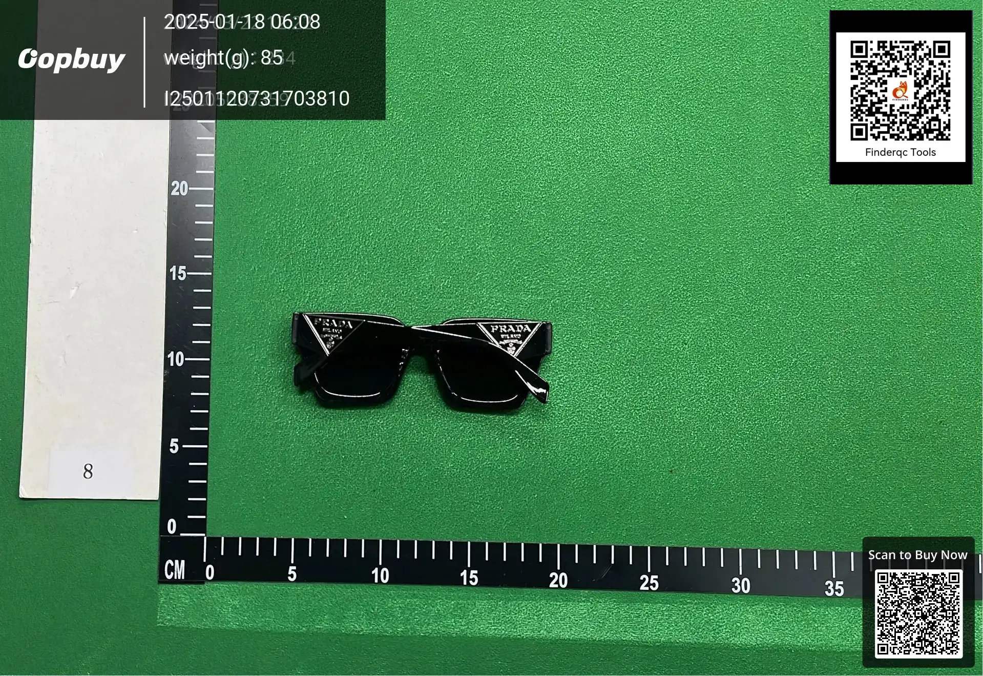 Prada Sunglasses Black Square Large Frame Men's and Women's