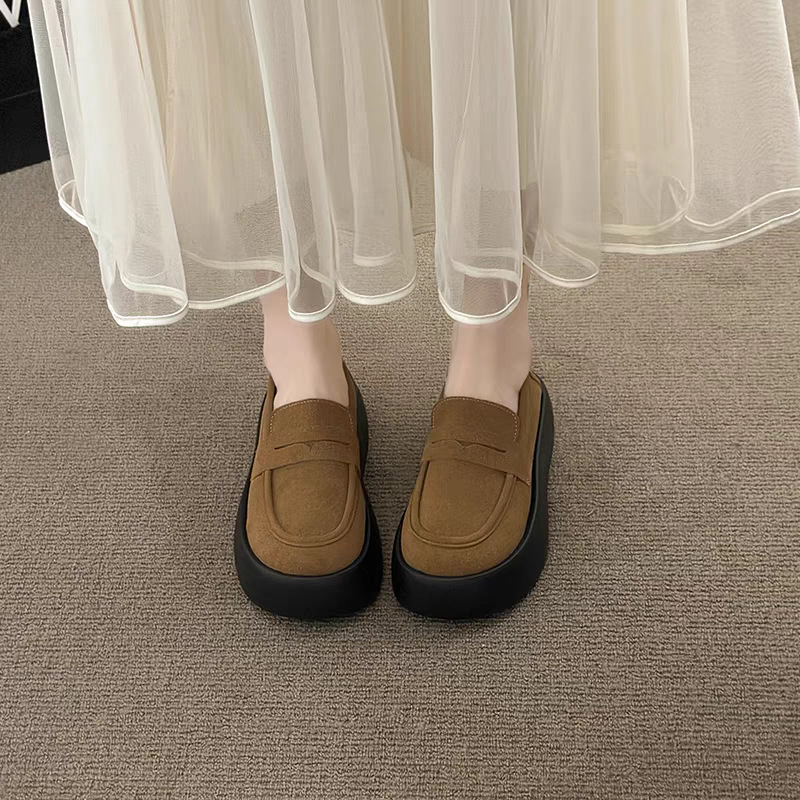 Thick-Soled Height-Increasing Loafers for Women 2026 New Spring and Autumn Versatile Fashion Breathable Casual Slip-On Birkenstock Shoes