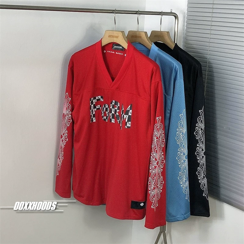 Fly like feeling, sweat wicking, dry and sporty casual long sleeved T-shirt with horseshoe flower arms and cross, personalized base T