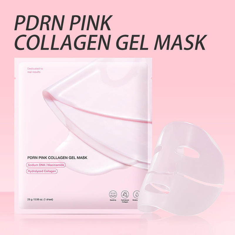 Cross-Border Best-Selling Pink Collagen Mask Split-Type Firming and Lifting White Translucent Jelly Split Mask