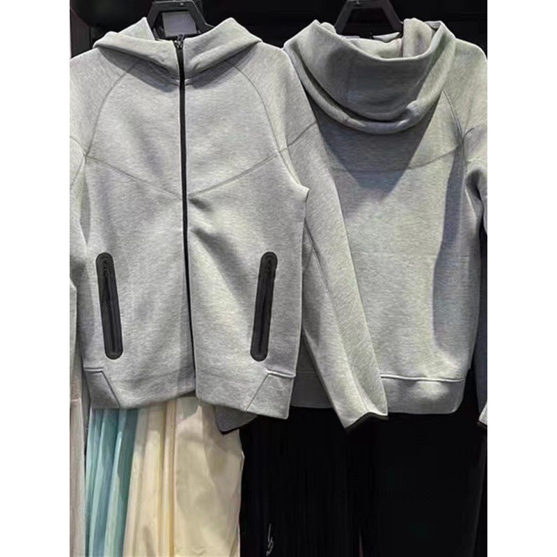2024 Spring and Autumn Two-Color Casual Sports Double Side Zipper Pocket Men's Hooded Jacket 922