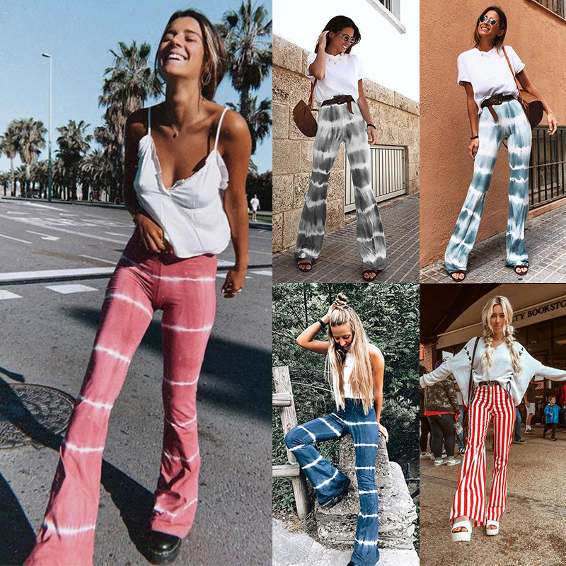 Spot Amazon eBay explosions summer Europe and the United States new women's loose casual printed Horn trousers OM9291