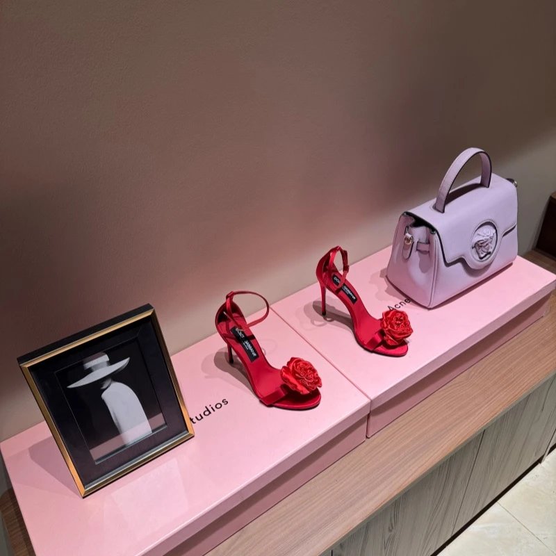Dolce & Gabbana Red Rose Embellished Sandals