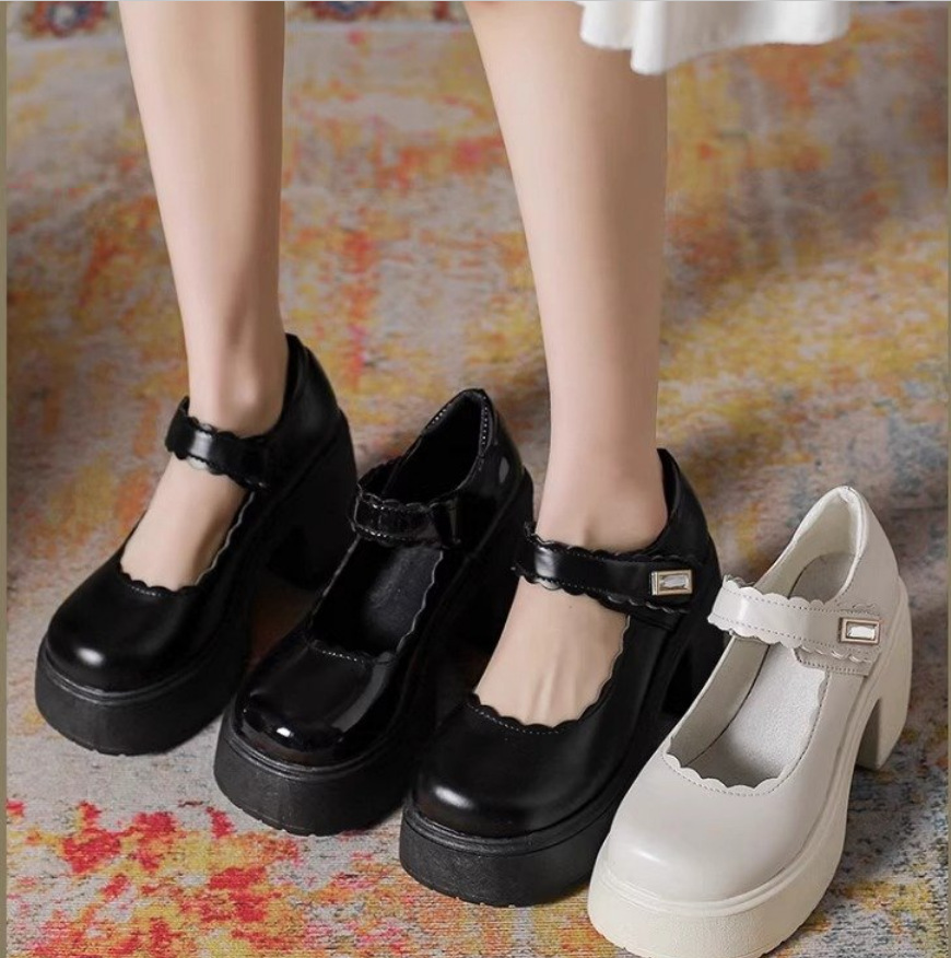 Soft-Soled Lightweight British-Style Leather Shoes for Women 2026 Spring, Summer and Autumn New Thick-Soled Platform Chunky Heel High-Heeled Shoes