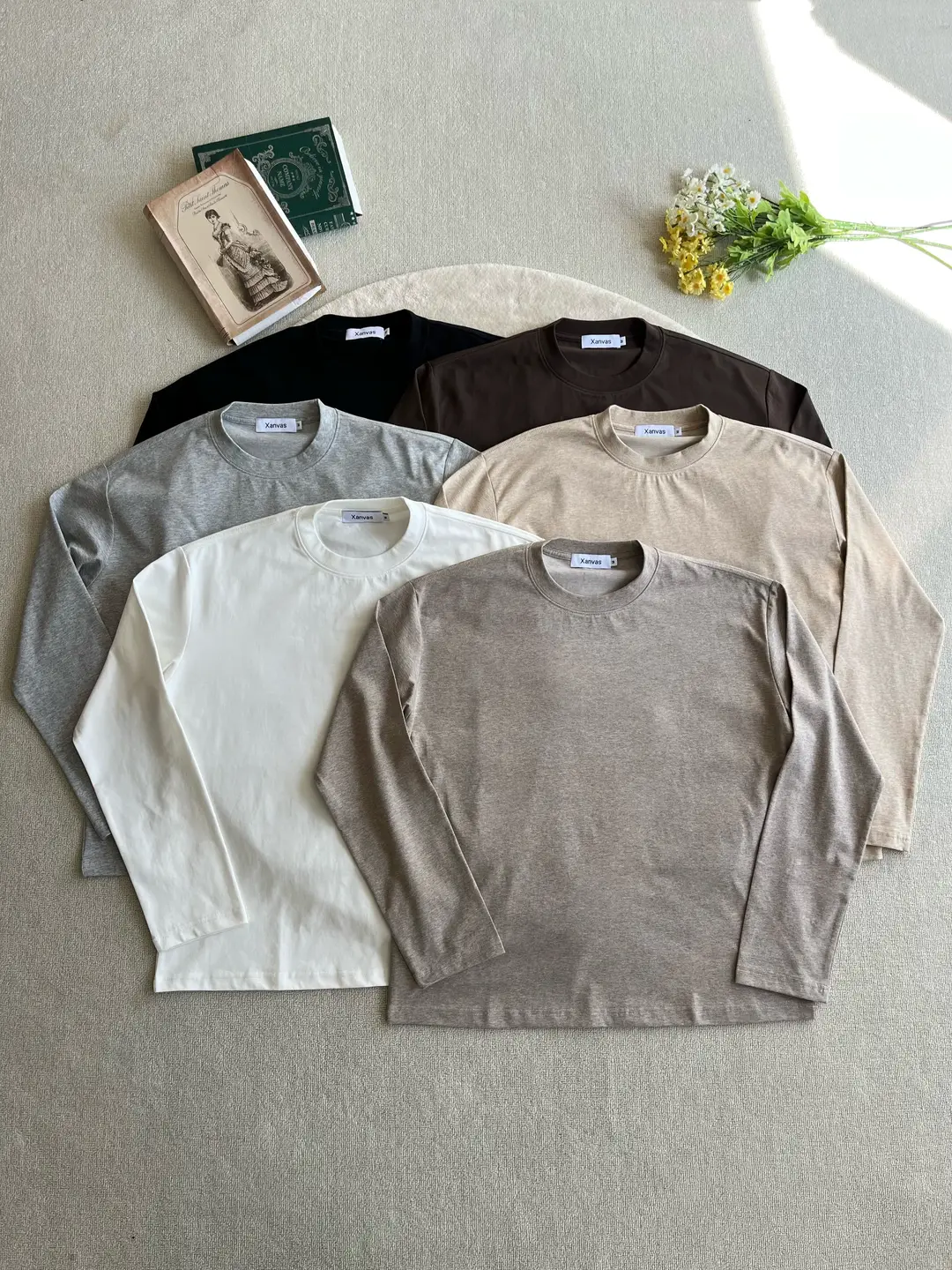 Xanvas Long Term Collection Autumn/Winter Basic Versatile Round Neck Long Sleeve Base Relaxation Laziness Old Money T-shirt