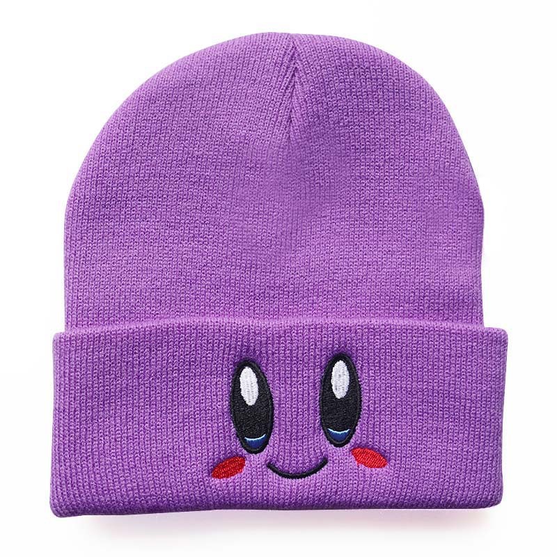 Pink Knitted Hat Star Kabi Embroidered Wool Hat Student Cute Cartoon College Style Pink Tender Age-reducing Pullover Hat