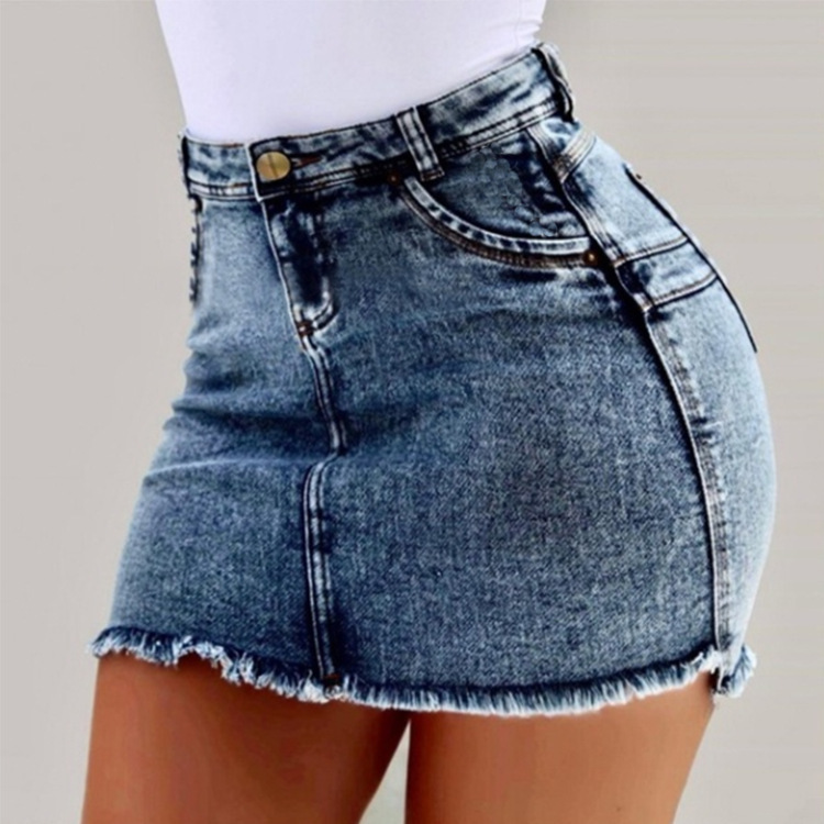 Cross-Border Fashion New Summer Foreign Trade Supply Sexy Temperament Large Size European and American Clothing Denim Hip Skirt Skirt Skirt