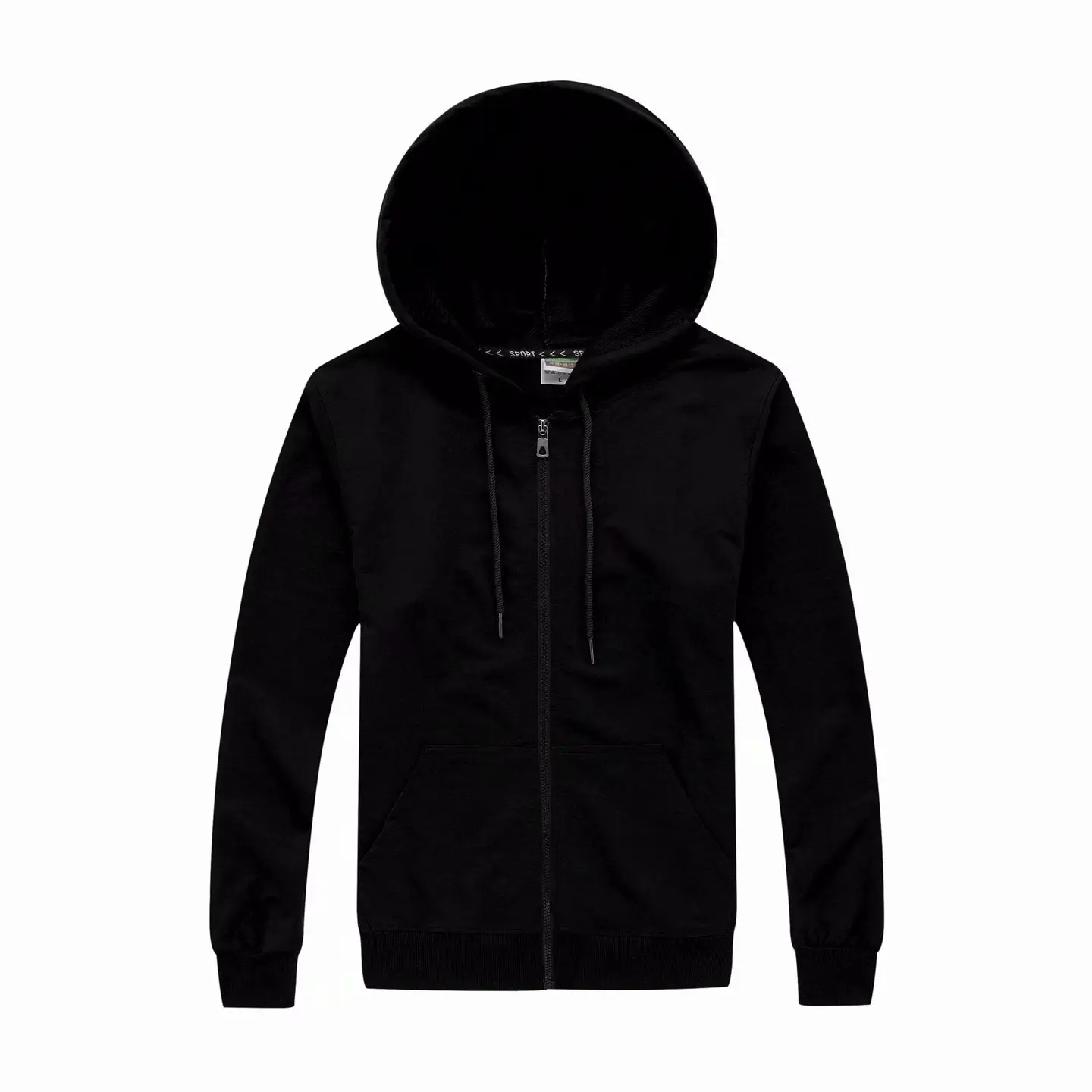 Zippered Hooded Sweatshirt, Spring and Autumn Terry Fabric Promotional Shirt, Corporate Workwear, Solid Color Cardigan Jacket, Printed Casual Versatile