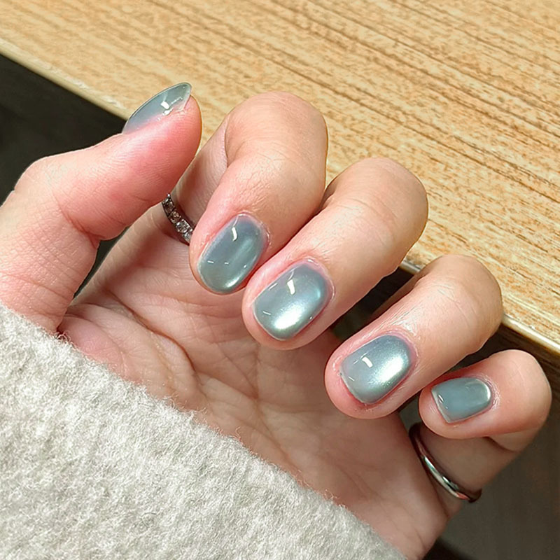 Code-Coded Glass Beads Cat's Eye Flash Whitening Wearable Manicure Removable Wearable Nail Patch Wholesale