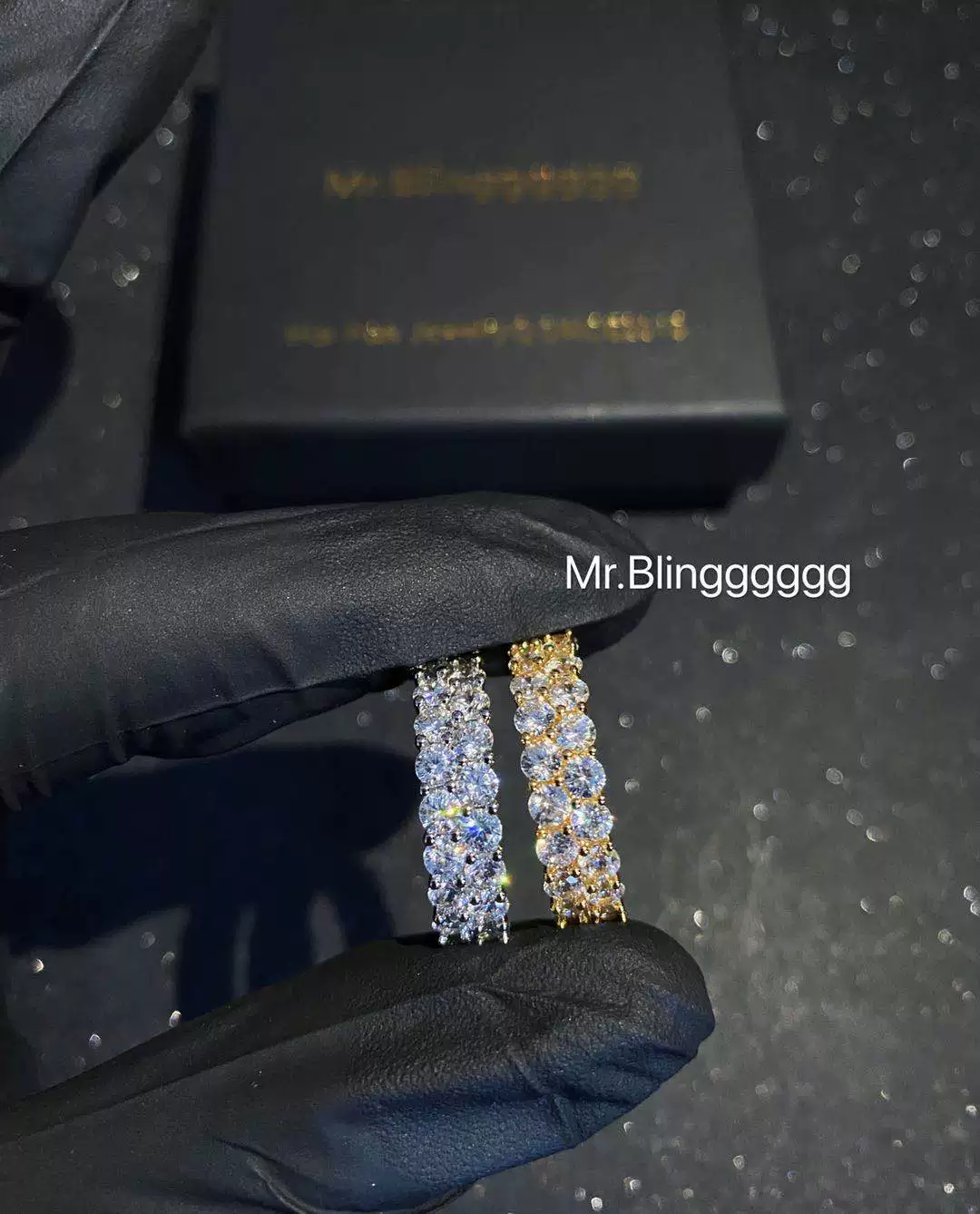 Mr. Blingggggg European and American Hip Hop Jewelry Swae Lee Same Style Double Row Diamond Full Diamond Ring Rap Ring