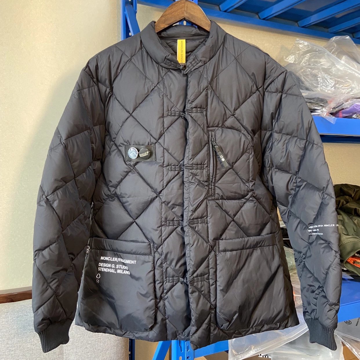 现货 Moncler蒙口 藤原浩联名秋冬保暖中式唐装王一博同款羽绒服 菱形格纹夹克外套 photo QC de WEIDIAN sur Qualit.ly