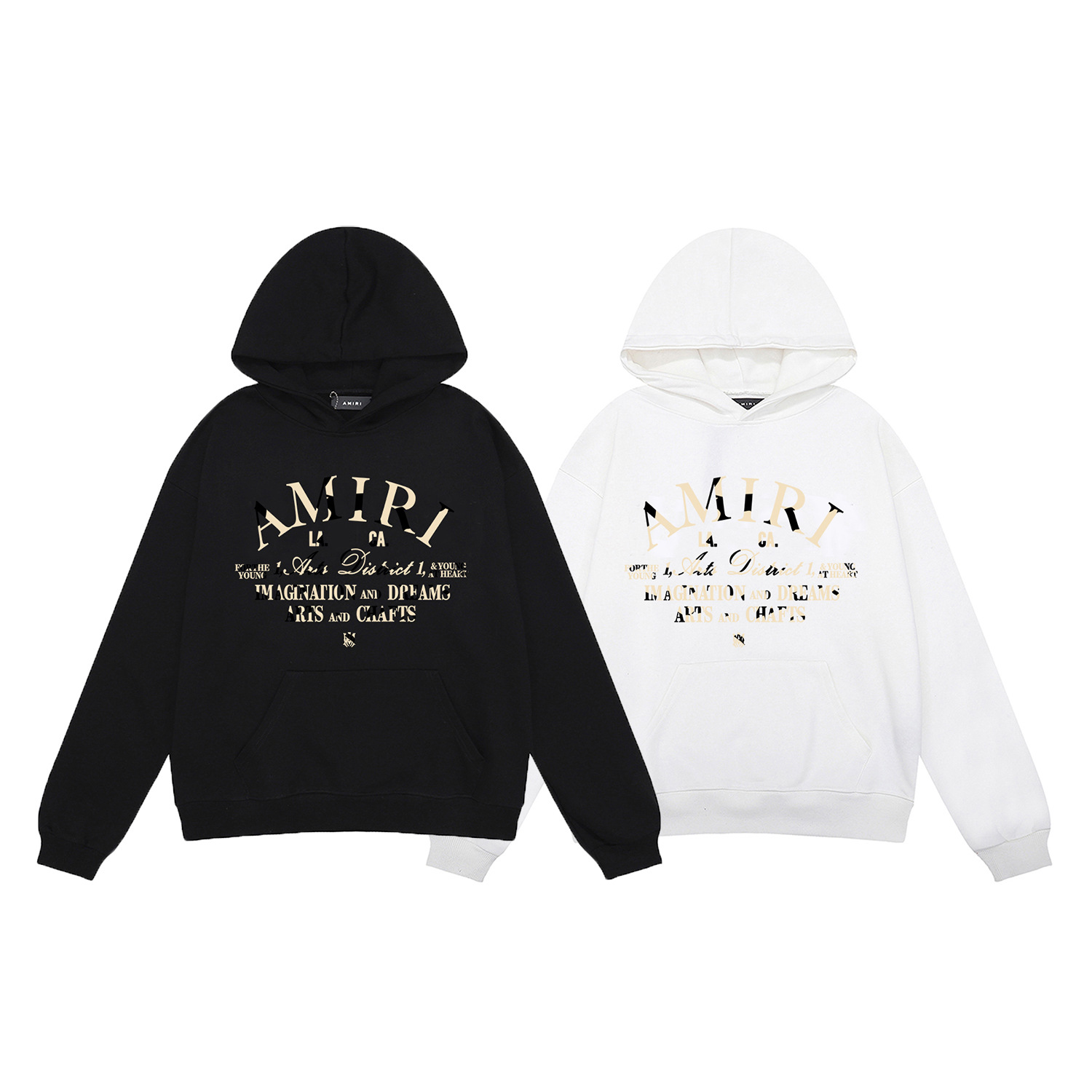 25 New Amiri Fashion Accessible Luxury Amiri Contrasting Slogan Printing High Weight Terry Hooded Sweatshirt for Men and Women