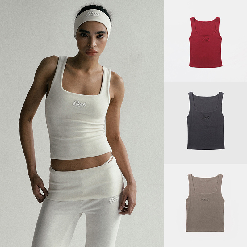 Korean Badblood Bcac Series American Sexy Camisole Women's Niche Slimming Look Square Neck Bottoming Top