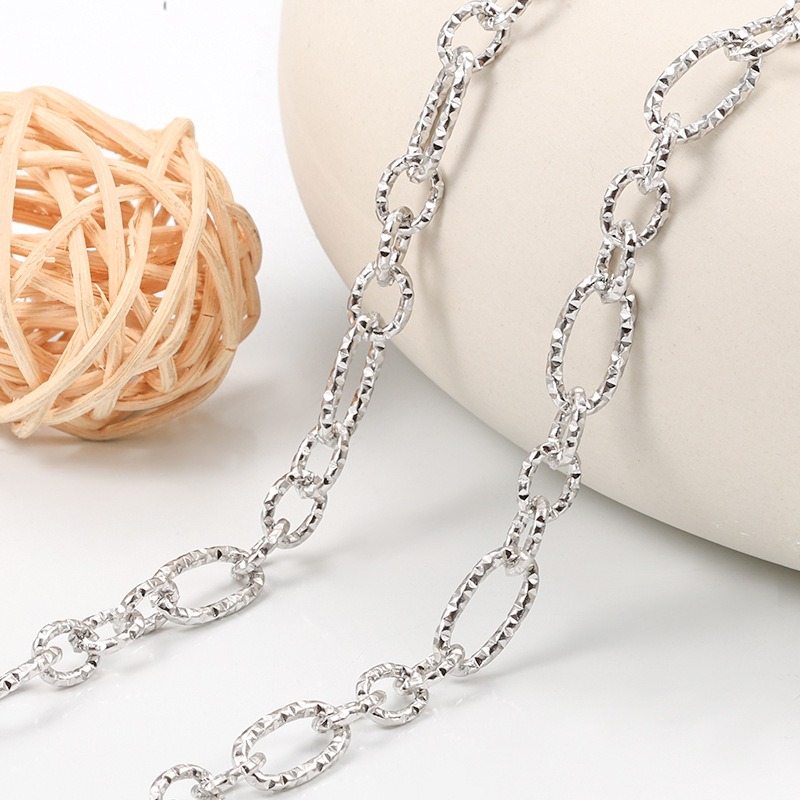 Stainless steel pattern O-shaped chain batch flower cross chain trendy personality men's and women's necklace bracelet stainless steel chain diy
