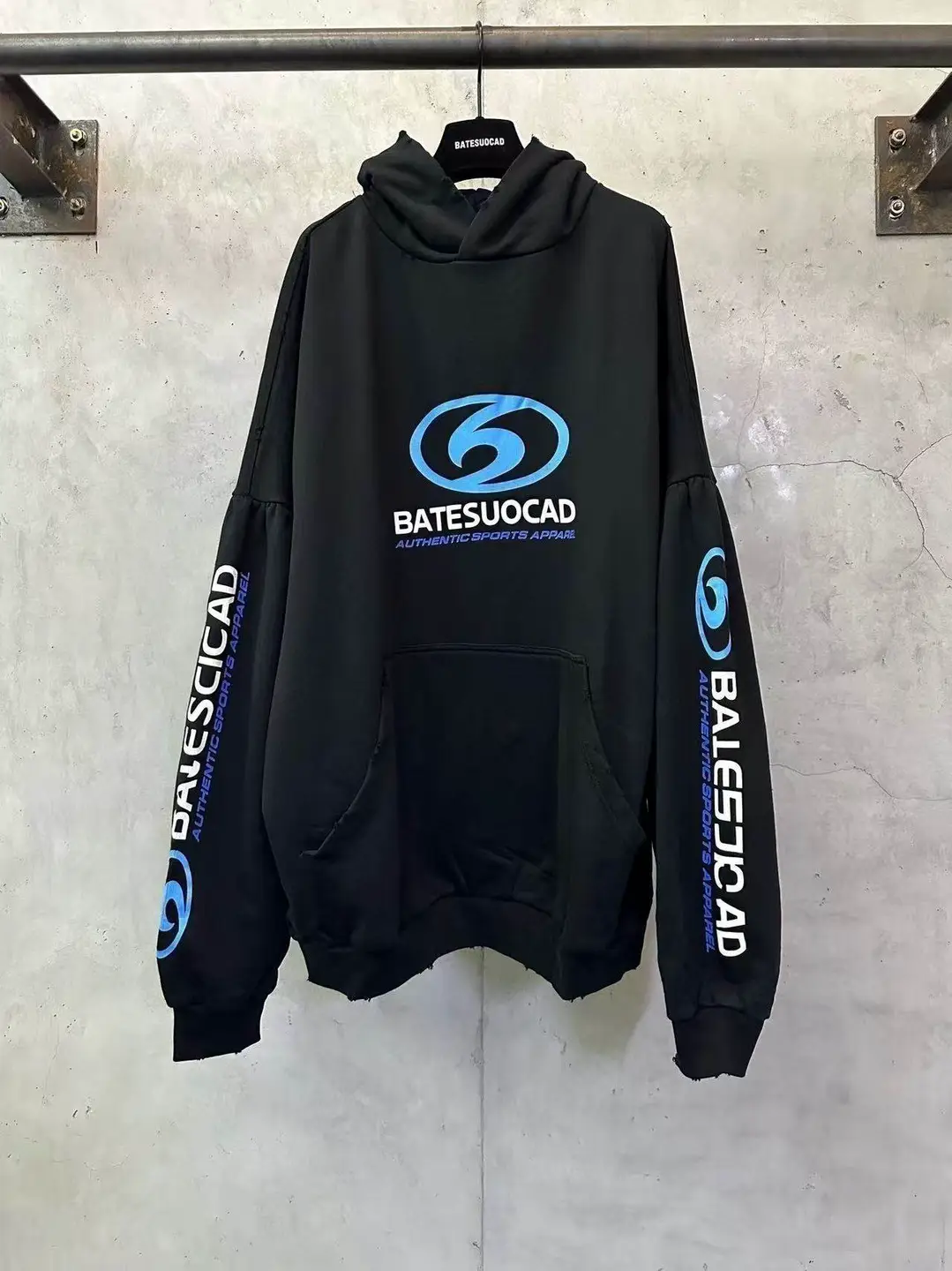 Batesuocad 25S Autumn and Winter Letter Logo Printed Hooded Pullover Sweatshirt Couple Style Loose Os Hoodie Trendy