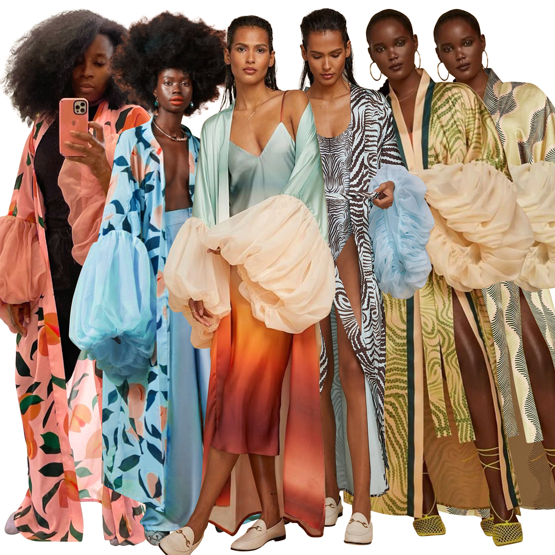 10889 Mo Ya Fashion Amazon European Women's Cardigan Beach Vacation Sunscreen Shirt Beach Print Cover-Up Jacket