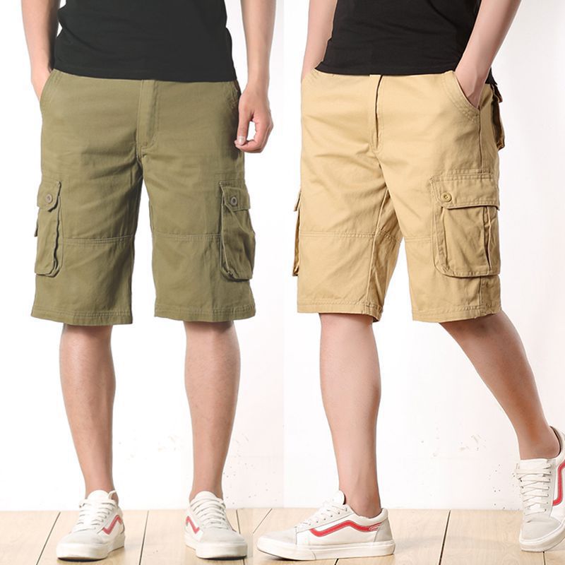 Fashionable New Summer Plus Fertilizer Plus Large Men's Tooling Big Pocket Beach Casual Pure Cotton Shorts Clothes Washing Trend