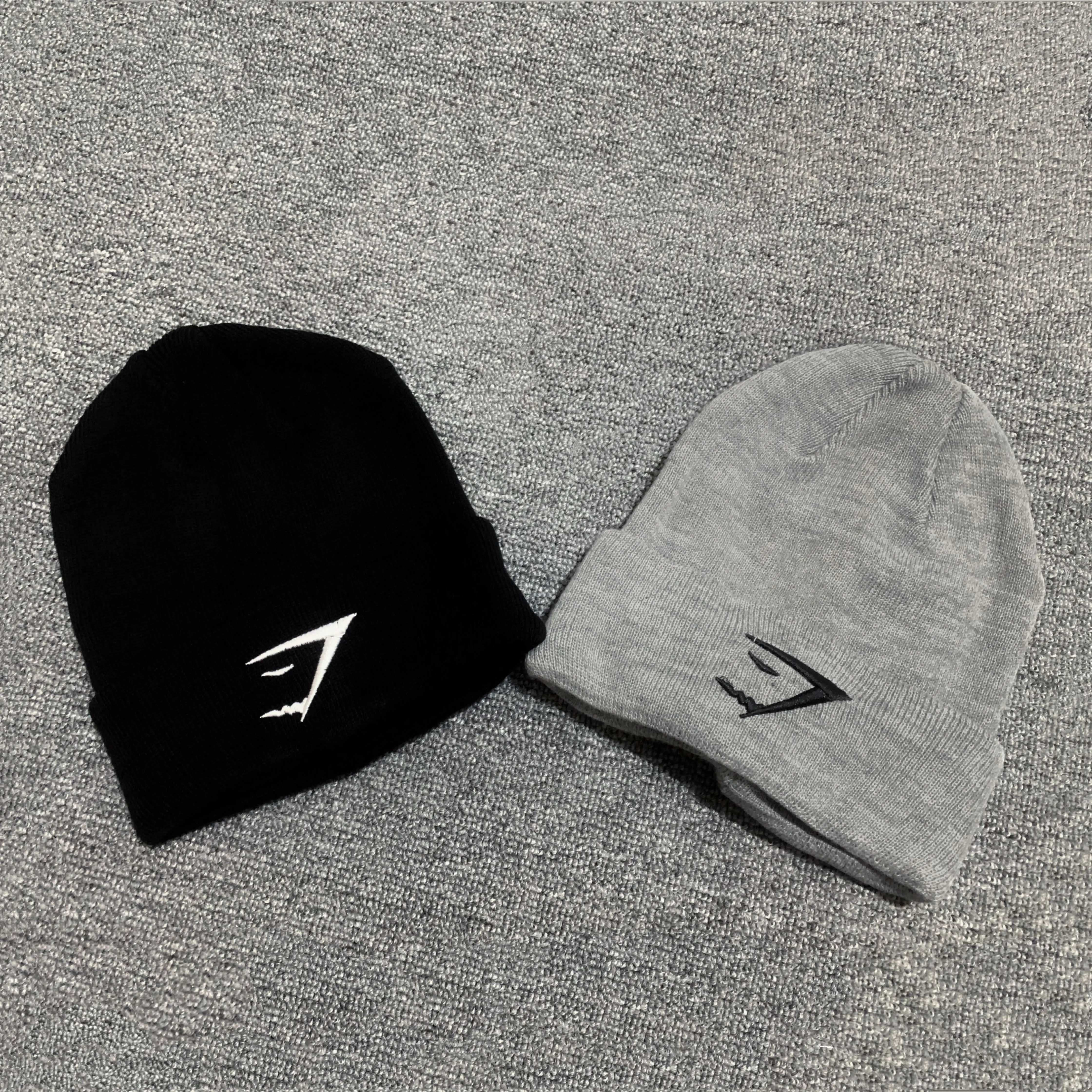 Gymshark Beanie Cold Weather Hat for Men and Women, American Style Autumn and Winter Knitted Casual Cotton Thickened Warm Hat C4