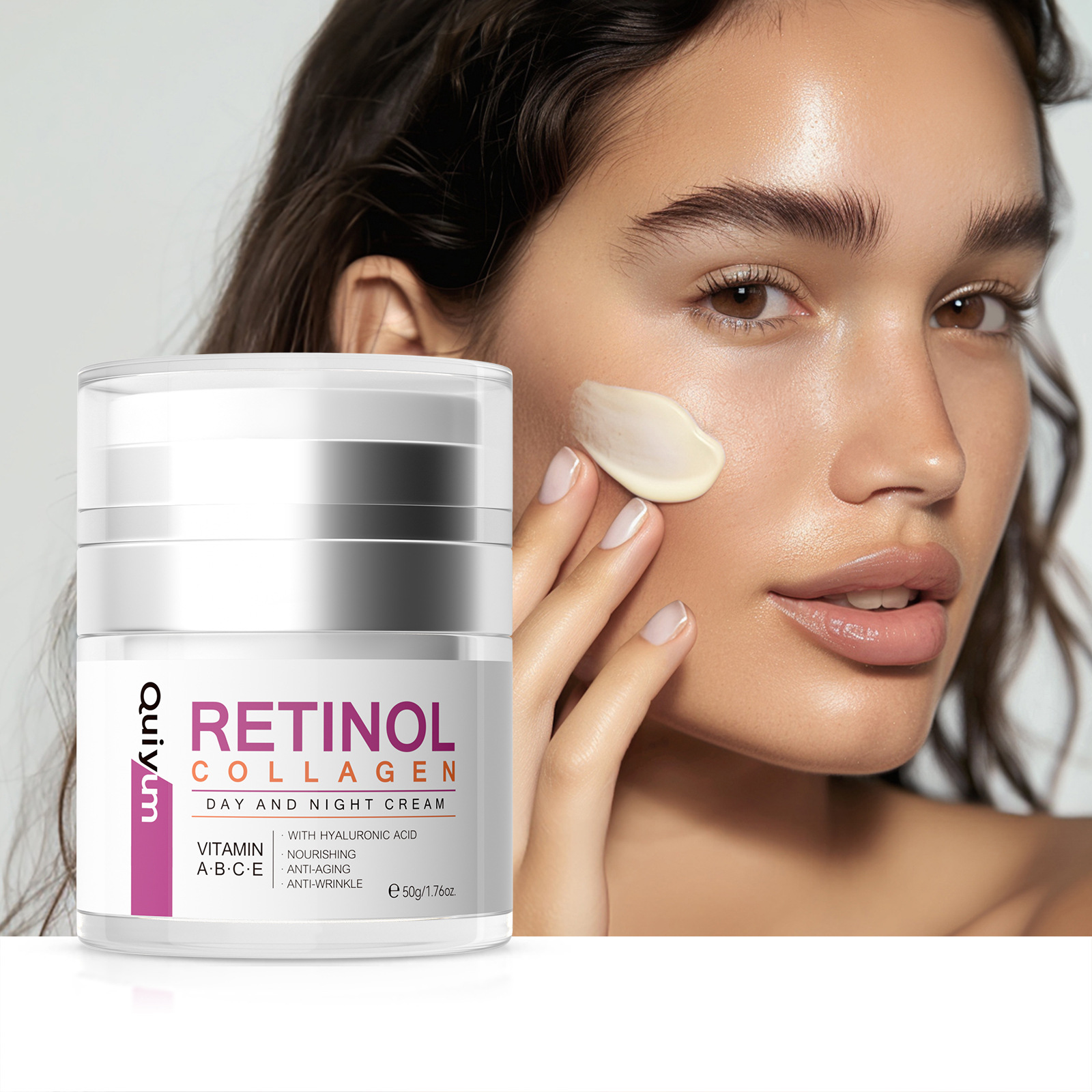 Cross-border QUIYUM Retinol Collagen Day and Night Cream 50g English Hydrating and Moisturizing Cream Manufacturer
