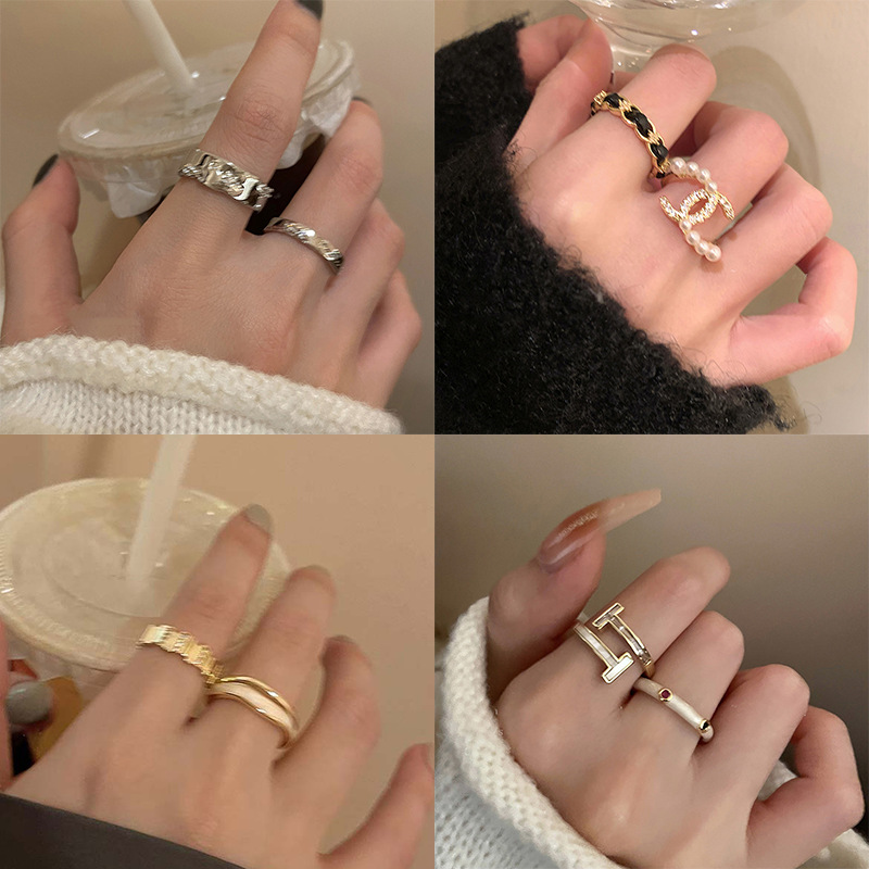 South Korea new zircon pleated opening ring niche design fashion finger ring personality simple accessories wholesale