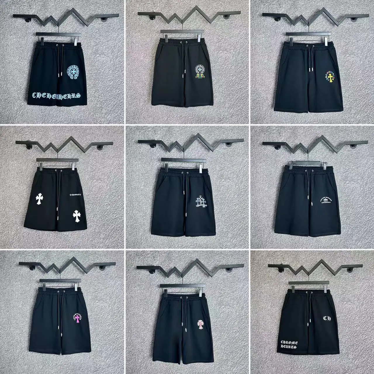 Ch25Ss Summer New Crochet Casual Drawstring Terry Fabric Shorts for Men and Women, Factory Ready Stock Direct Delivery