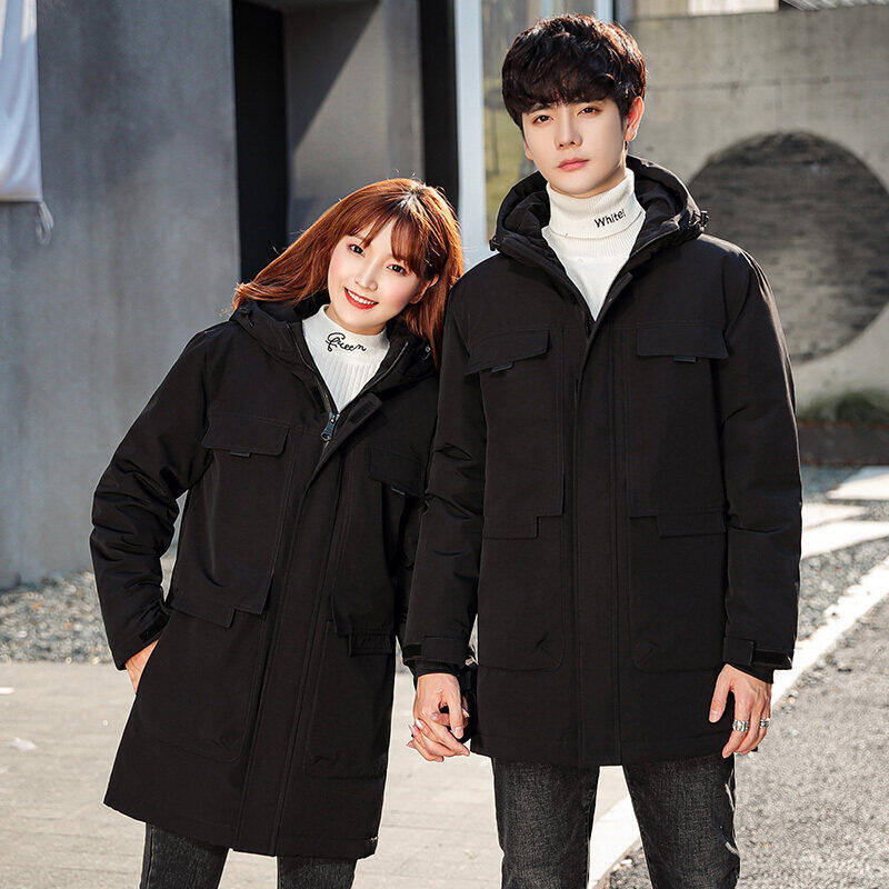 Cross-border Winter Men's Casual Down Jacket Men's Korean-style Hooded Thickened Warm White Duck Down Jacket Men's Tooling plus size