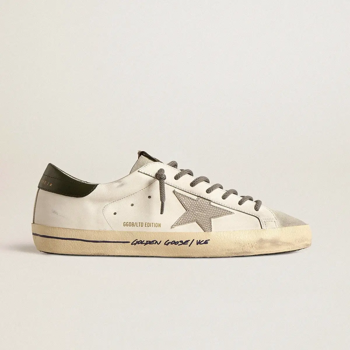 Golden Goose/GGDB Super-Star LTD with croc-print star and green heel tab