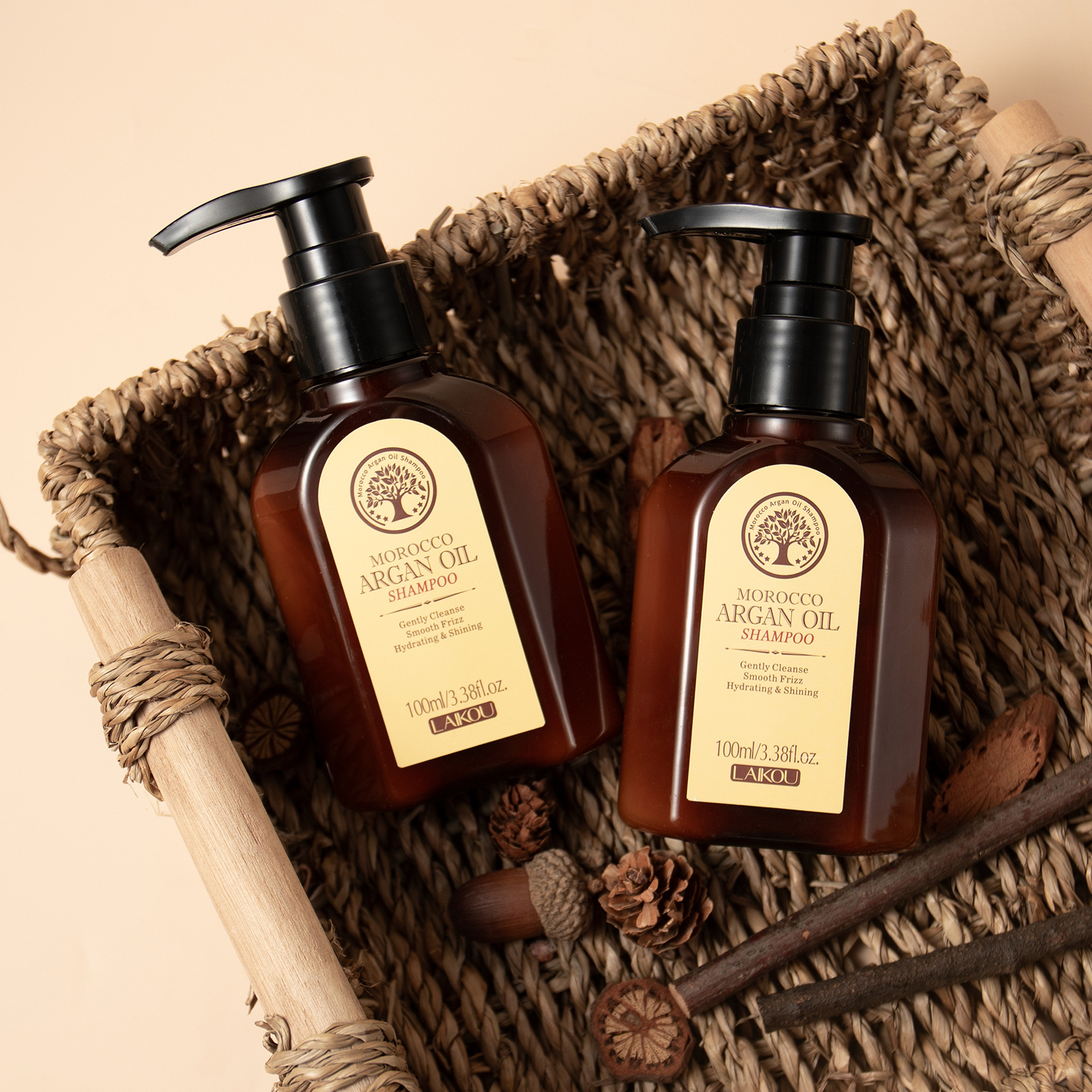 Cross-border LAIKOU Argan Oil Shampoo 100ml Cleansing Soft Moisturizing Hair Products