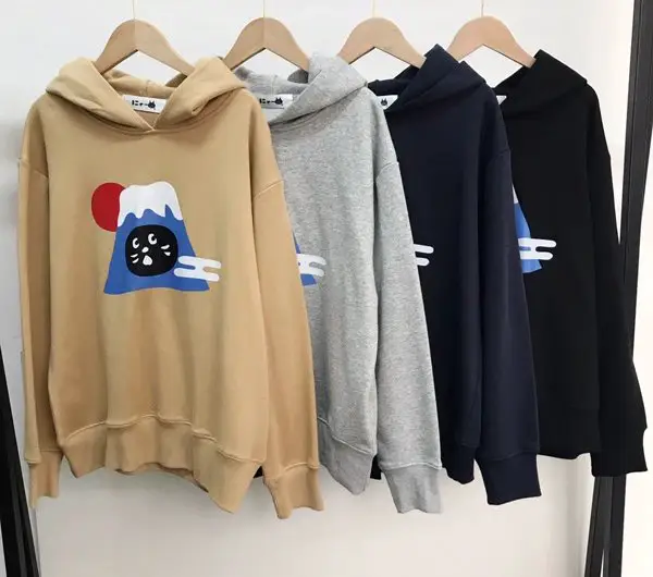 【Xijunjun】112405 Iceberg Surprise Cat Print Hooded Terry Sweatshirt