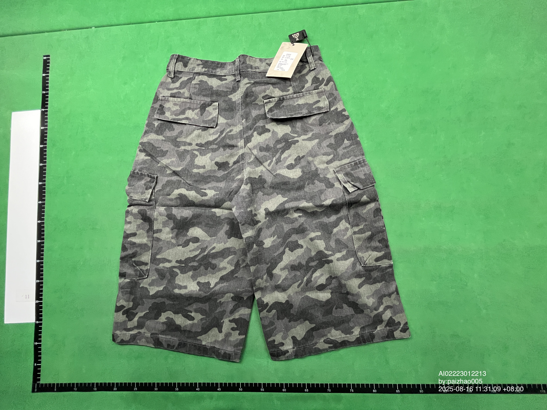 American Retro Embroidered Camouflage Pocket Cargo Capri Pants for Men and Women, Summer Trendy Loose Casual Versatile Wide-Leg Shorts QC