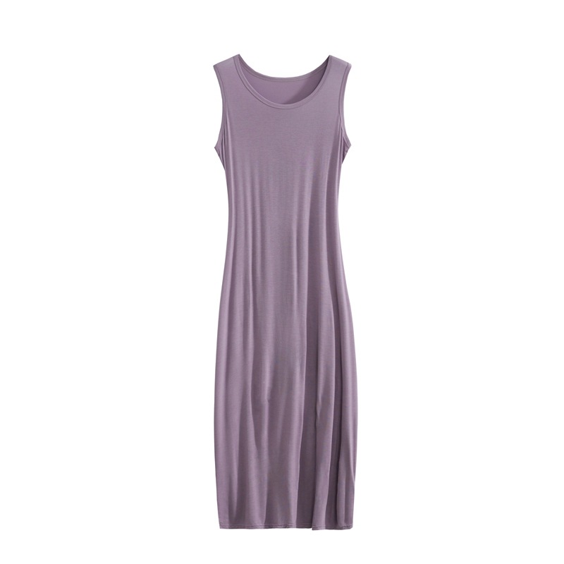 Korean Style New Summer Model Modal Elastic Loose Casual Sleeveless Dress Mid-Length Skirt Spring and Summer Vest Dress