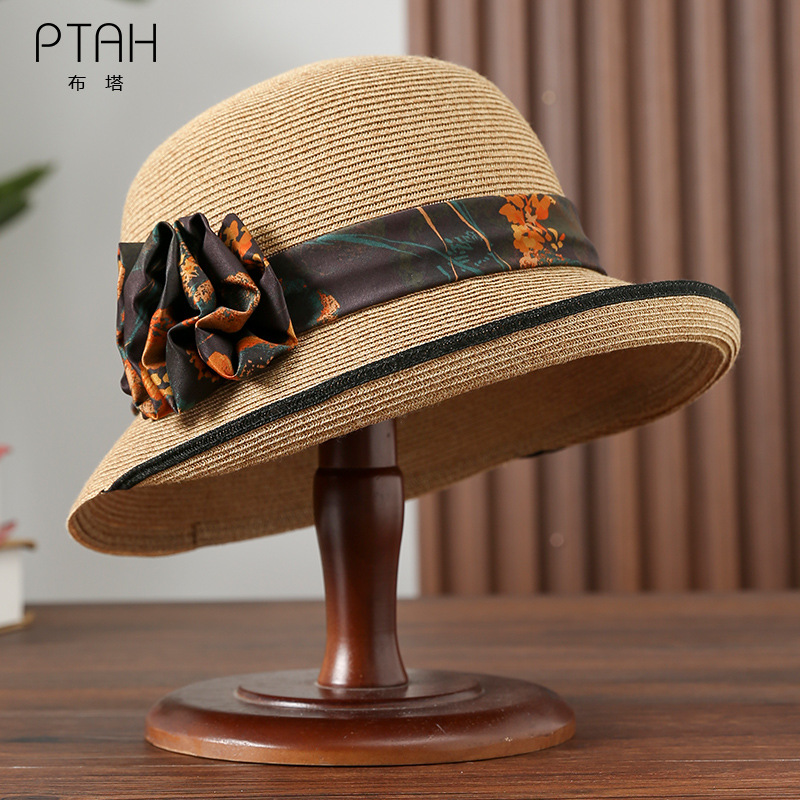 Buta Sunscreen Hat Women's Summer Ice Silk Technology Straw Hat Xiangyun Yarn Casual All-match Xiangyun Yarn PT1222
