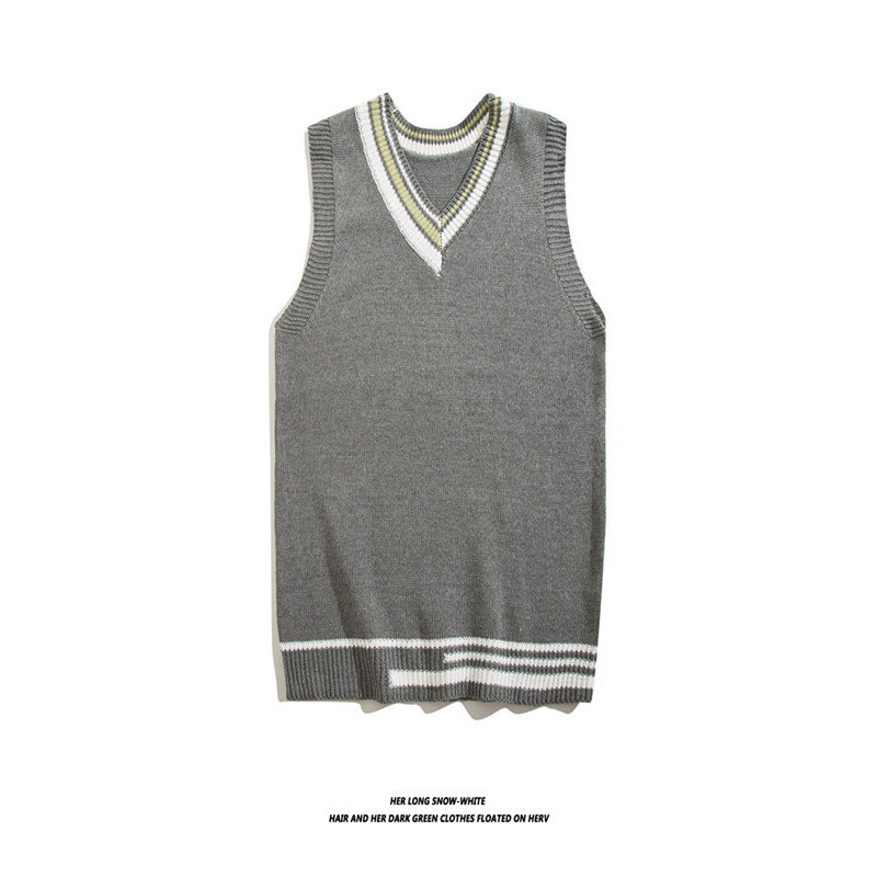 Japanese Men's Sweater Vest Loose Student Trendy All-match Sleeveless Sweater Spring Autumn Winter Sweater Vest Men's