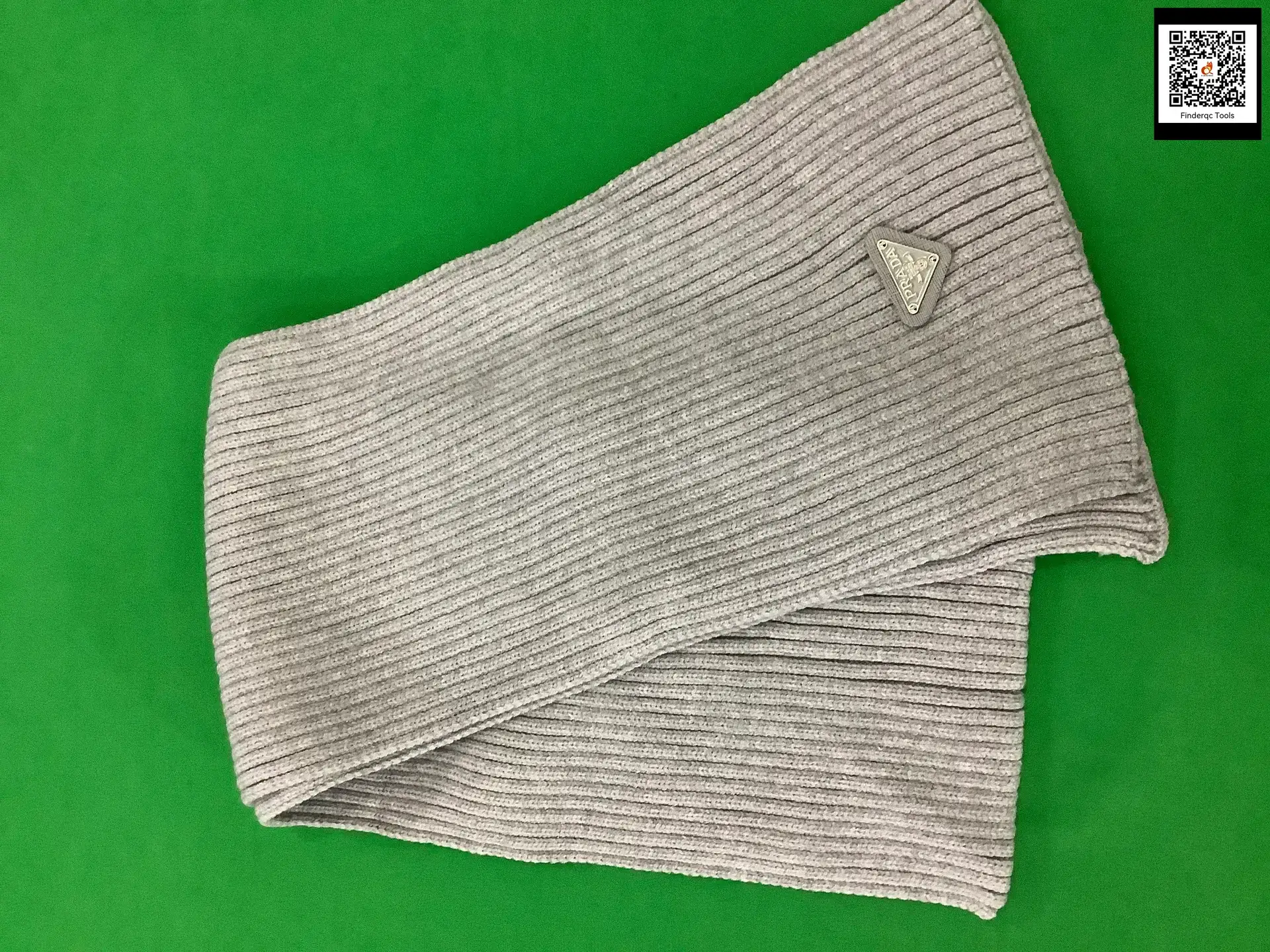 Prada Grey Ribbed Scarf
