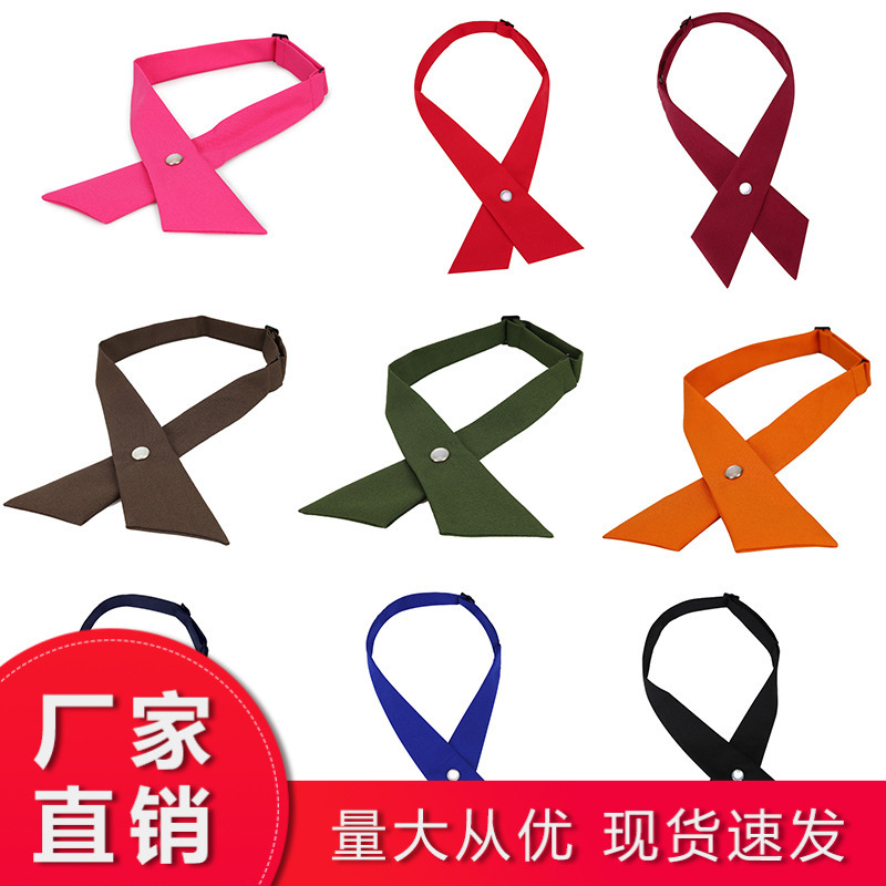Student JK uniform school uniform bow tie collar flower Korean style men's and women's cross bow tie shirt bow