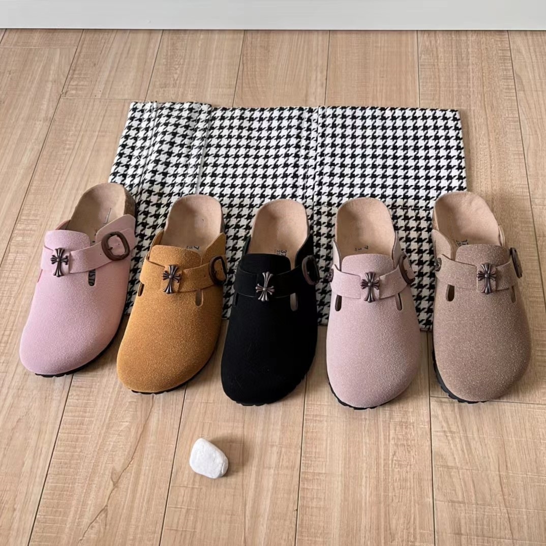 Birkenstock Shoes Top-covered Genuine Leather Cork Japanese Slippers for Outer Wear 2024 New Style Thick-soled Casual Lazy Flip-flops for Women Foto QC de 1688 na Qualit.ly