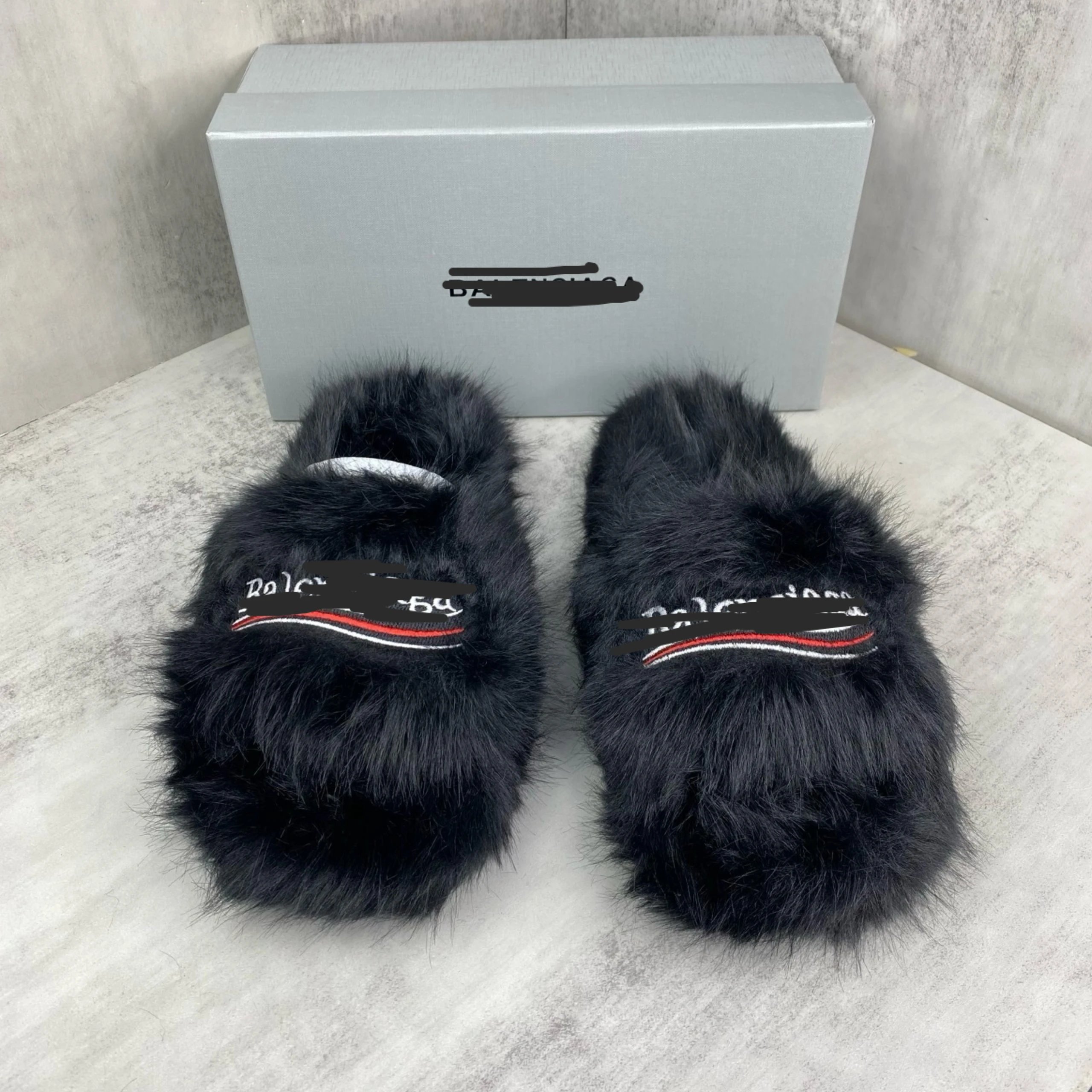 Balenciaga Furry Slippers