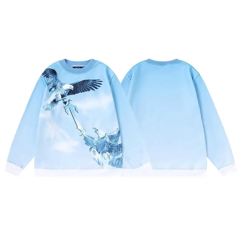 Trapstar new sword letters flying eagle print American street hip-hop fall and winter men and women casual round neck sweater