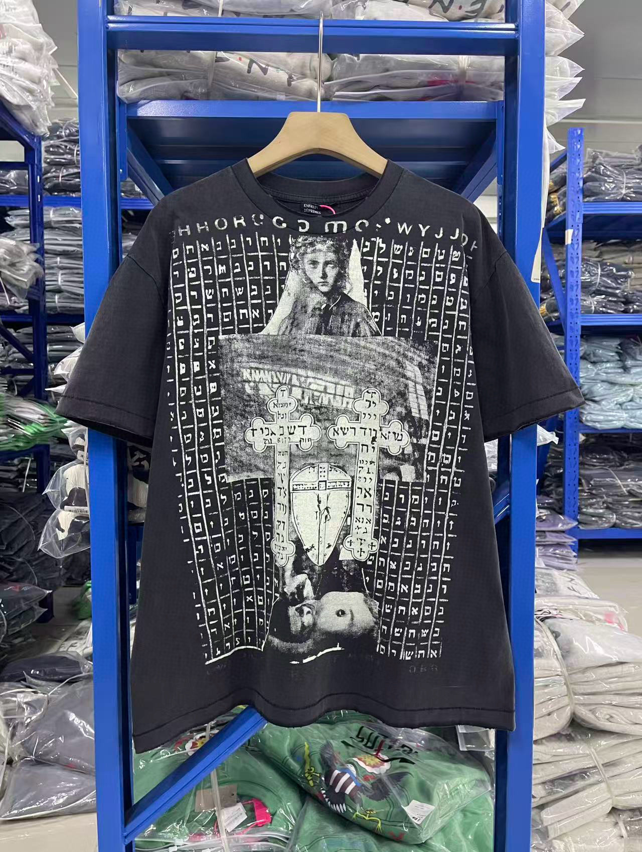 Enfants Riches Deprimes Erd "Temple Cross Messenger" Washed Distressed Retro T-Shirt Trend