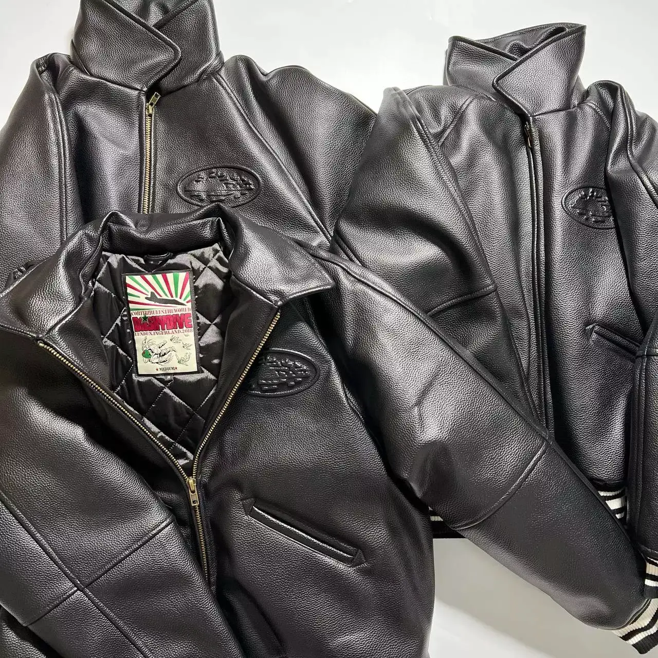crtz corteiz leather jacket——