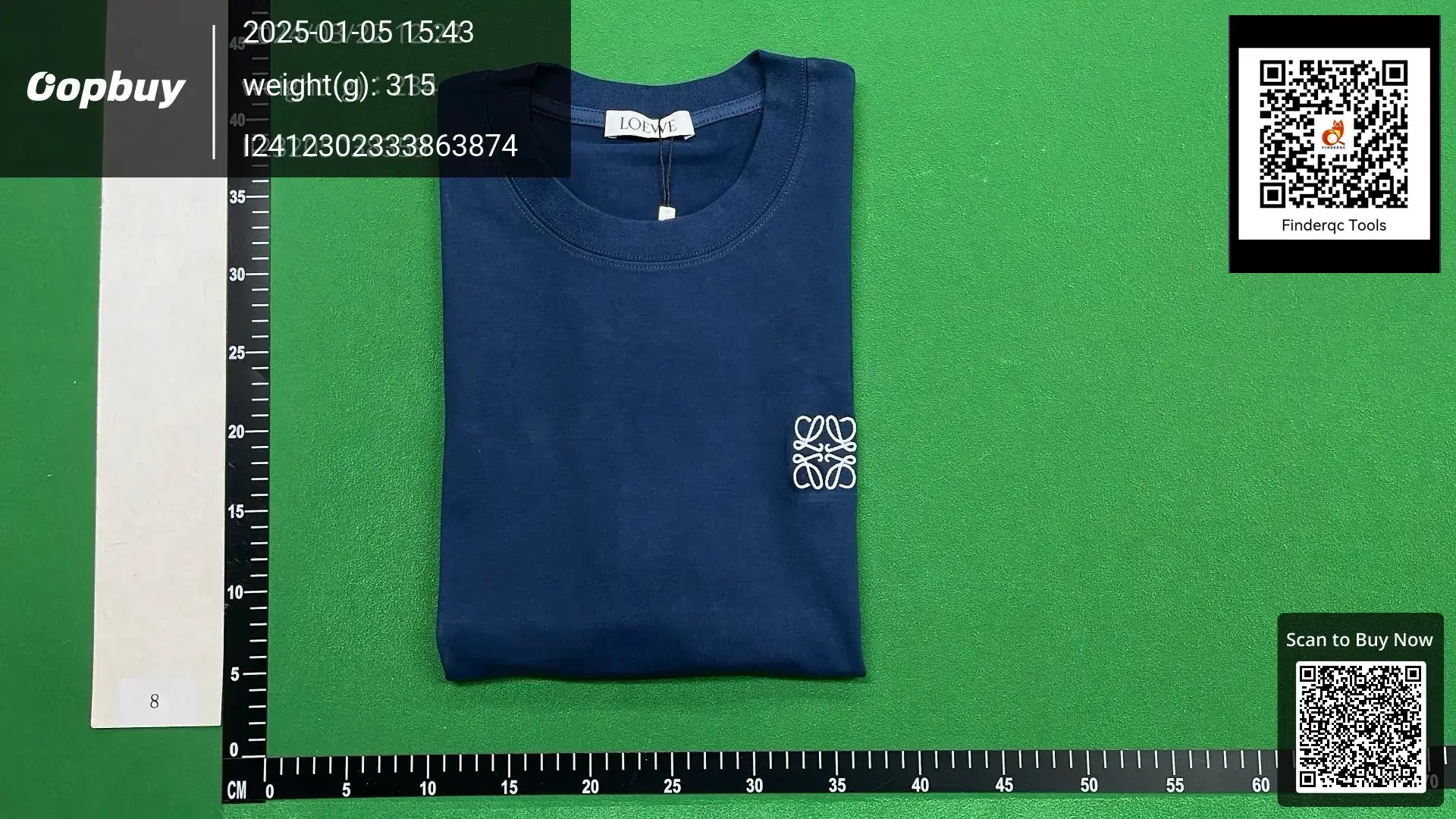 LOEWE Anagram Embroidered T-shirt Navy