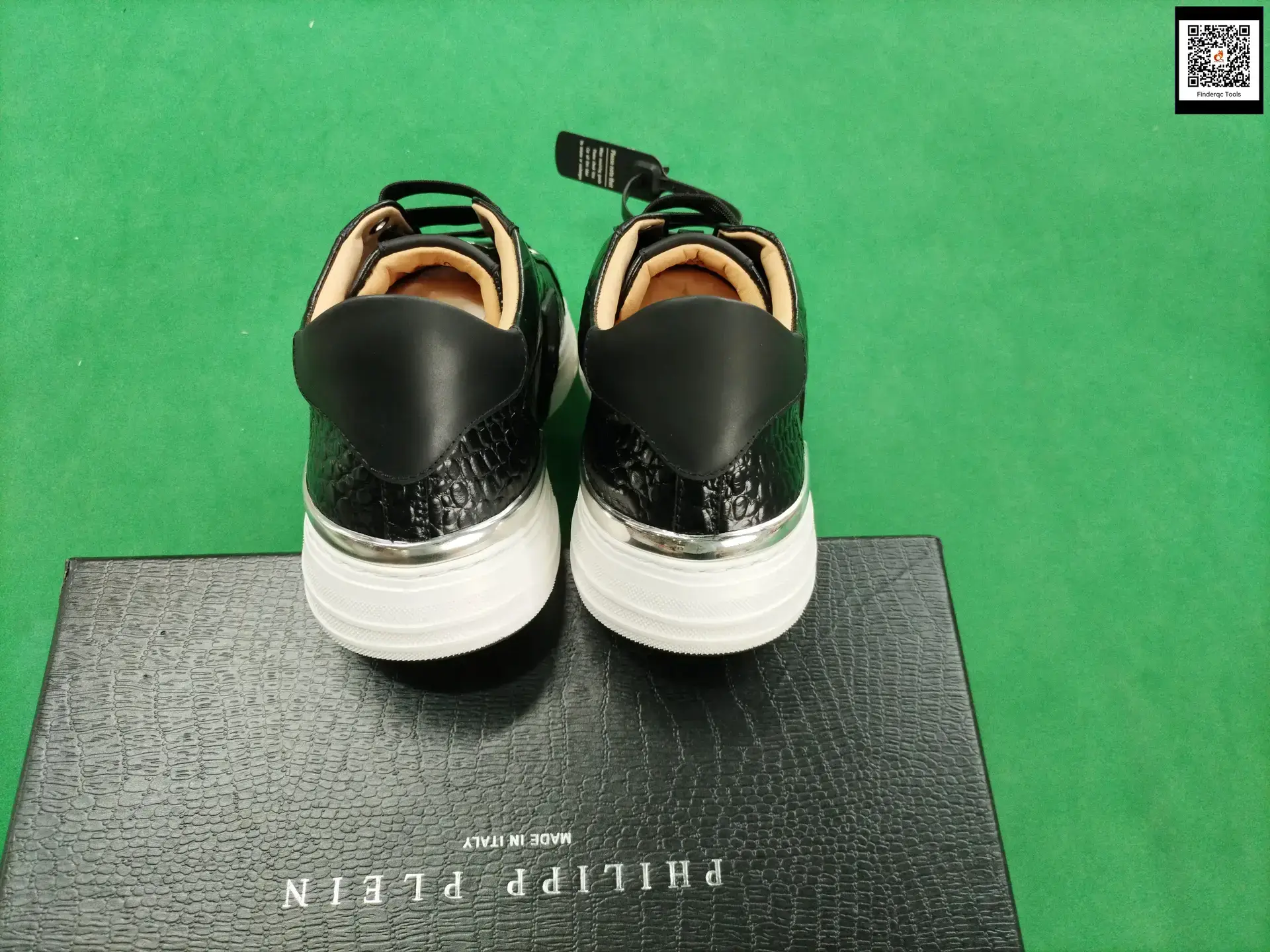 Philipp Plein Black Crocodile Leather Sneakers