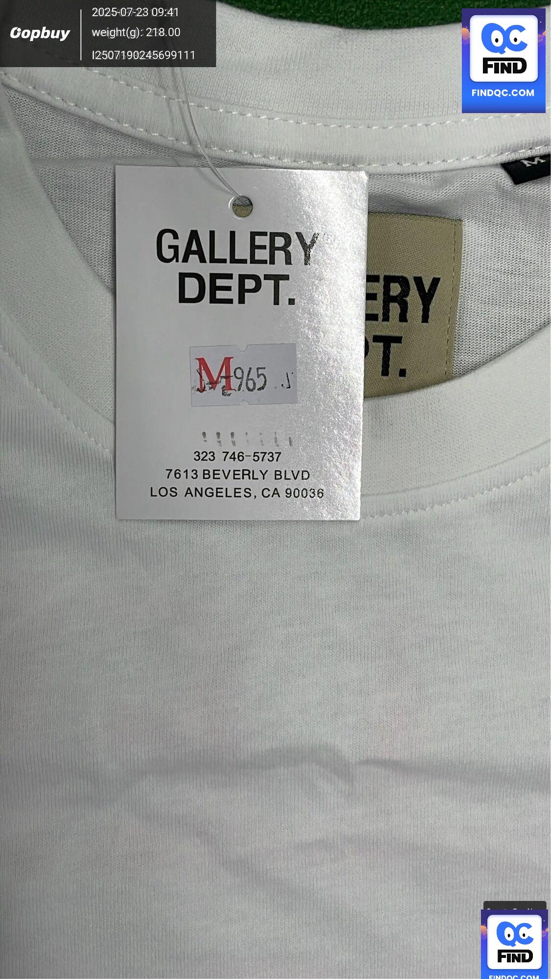 GALLERY DEPT TIDE Basic Short-sleeved Collection Simple Letter Print Round Neck Short-sleeved Top T-shirt for Summer QC