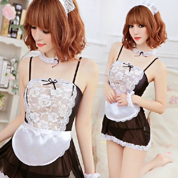 Cherry Seduction Lingerie Sexy Pure Lace Cosplay Playful Maid Uniform Seduction Maid suit