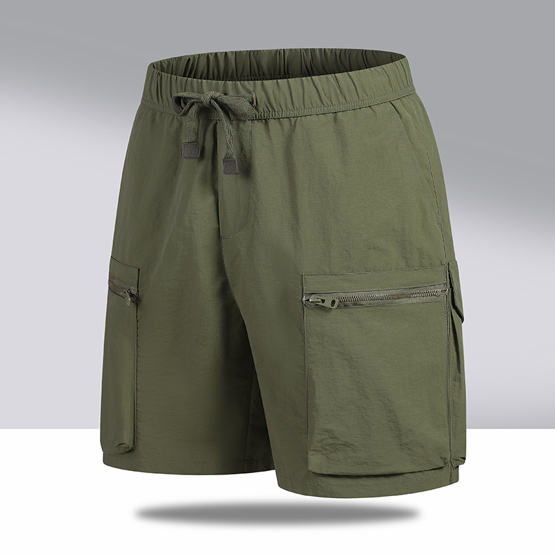 Cross-Border Live-Stream Popular Ice Silk Workwear Shorts, Couple Style, Thin, Loose, Quick-Dry Sports Shorts, Trendy Five-Point Pants
